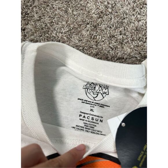 NWT PacSun Men’s XL Space Jam Graphic Tee Long Sleeve T-Shirt White/Multi Cotton - Picture 4 of 8